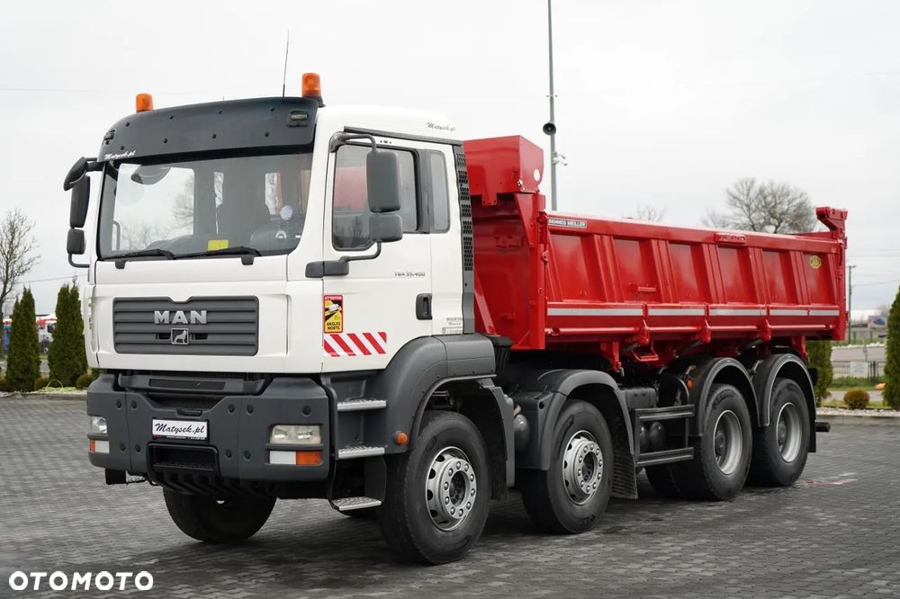 MAN TGA 35.400 / 8X4 / WYWROTKA 2 STR. / HYDROBURTA / HYDROKLAPA / MANUAL / MEILLER KIPPER - 11