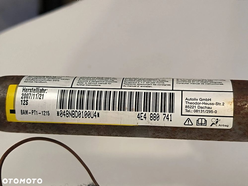 Kurtyna airbag lewa/prawa 4E4880741 4E4880742 Audi A8 D3 NIE LONG 2008 - 10