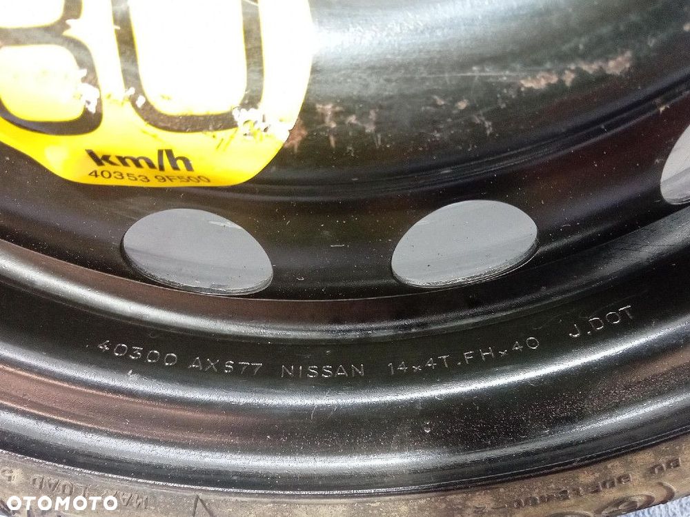 NISSAN MICRA K12 KOŁO DOJAZDOWE 4JX14 ET40 4X100 40300AX677 - 4