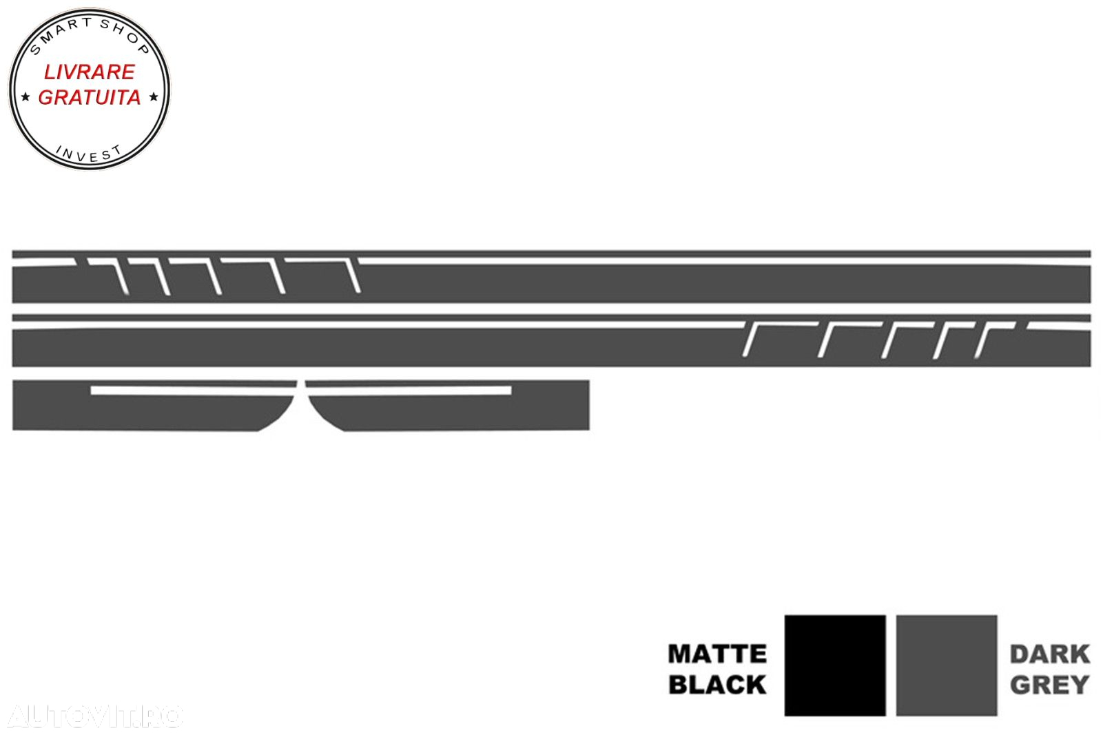 Set Stickere Capota Plafon Portbagaj si Laterale Gri Inchis Mercedes CLA W117 C117- livrare gratuita - 2