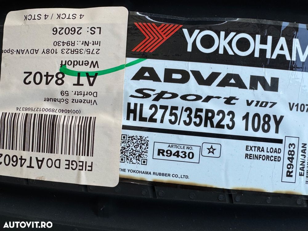 Vând anvelope 275/35/23-315/30/23 Yokohama de vară noi - 4