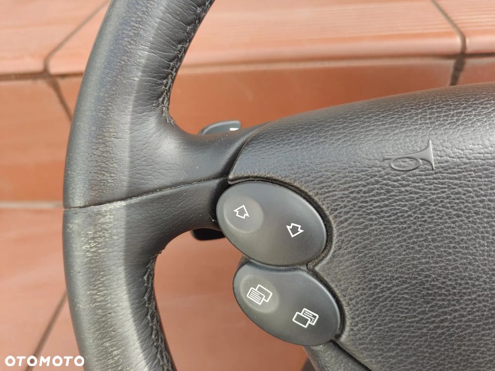 MERCEDES W209 CLK W211 LIFT W219 CLS KIEROWNICA czarna Skórzana Łopatki - 12