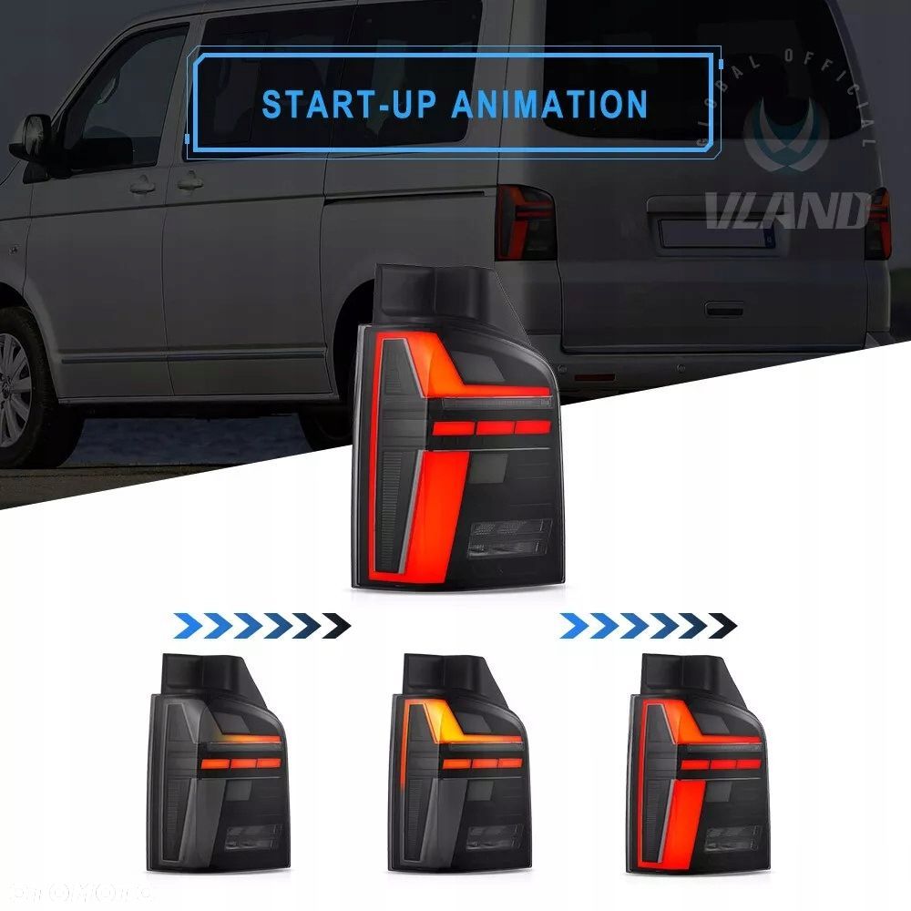 Lampy tyl Vland Led Tuning Vw T6 1 Transporter Multivan Caravelle 7e 15-24 - 4