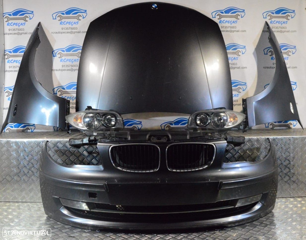 FRENTE COMPLETA BMW SERIE 1 E87 E81 LCI CAPOT PARACHOQUES GUARDA-LAMAS OTICAS RADIADOR VENTILADOR FRENTE FIBRA REFORÇO - 1