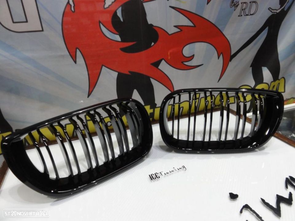 Grelha frontal em preto piano brilhante para BMW E46 01-05 M4 look / dupla lamina - 10