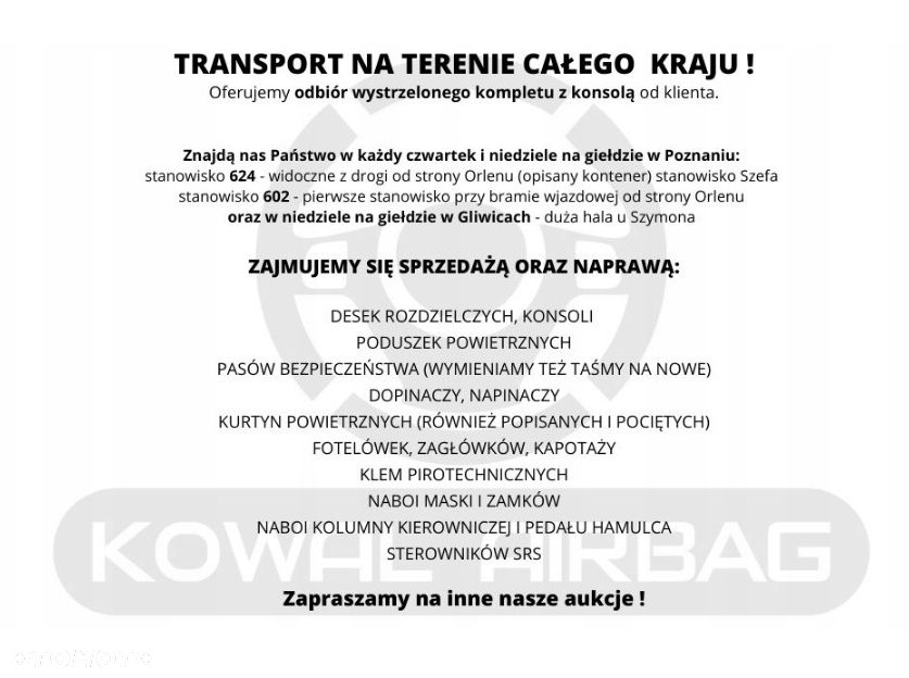 SKODA OCTAVIA 4 IV DESKA KONSOLA AIRBAG PASY ORYGINAŁ ZGRZEWANA NAKŁADKA - 4