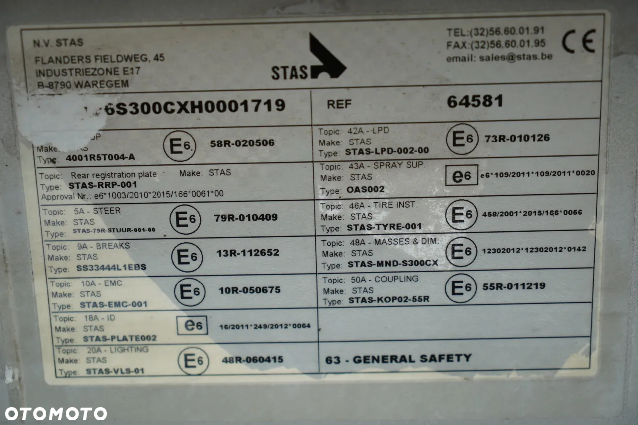 Stas WYWROTKA / 26m3 / ALUMINIOWA / OŚ PONOSZONA / SKRĘTNA / OSIE SAF - 21