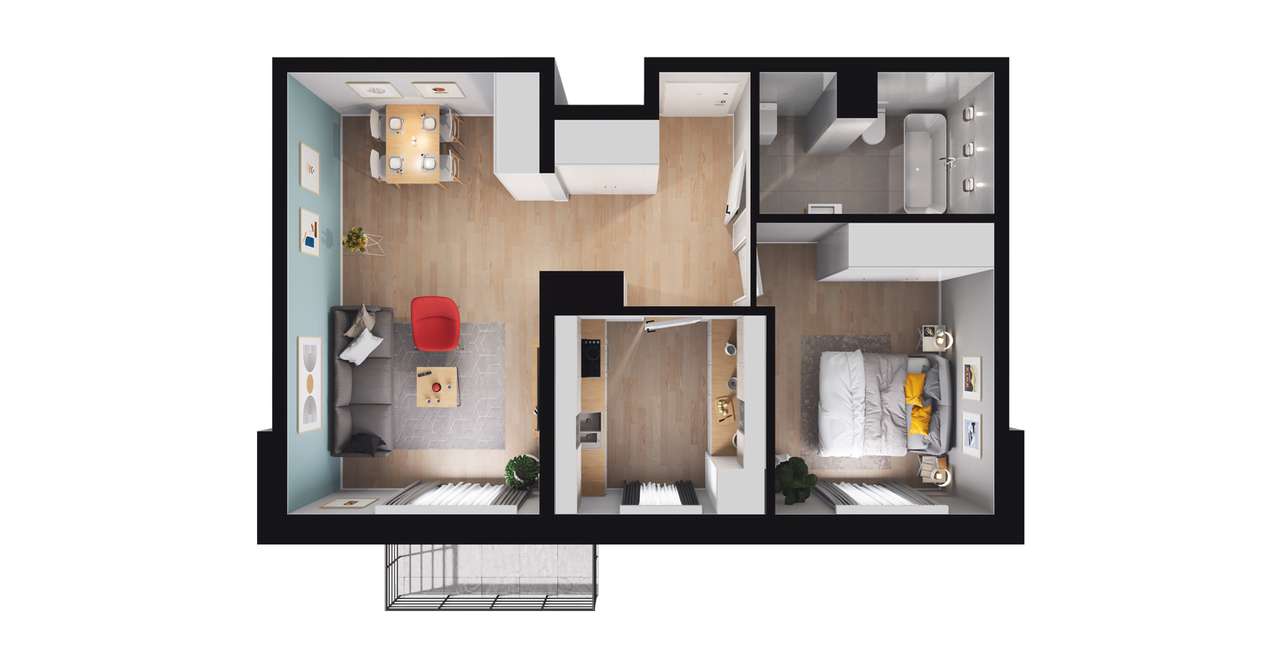 2-pokojowe mieszkanie 49m2 + balkon Bez Prowizji - Pełny obrazek: 2/23
