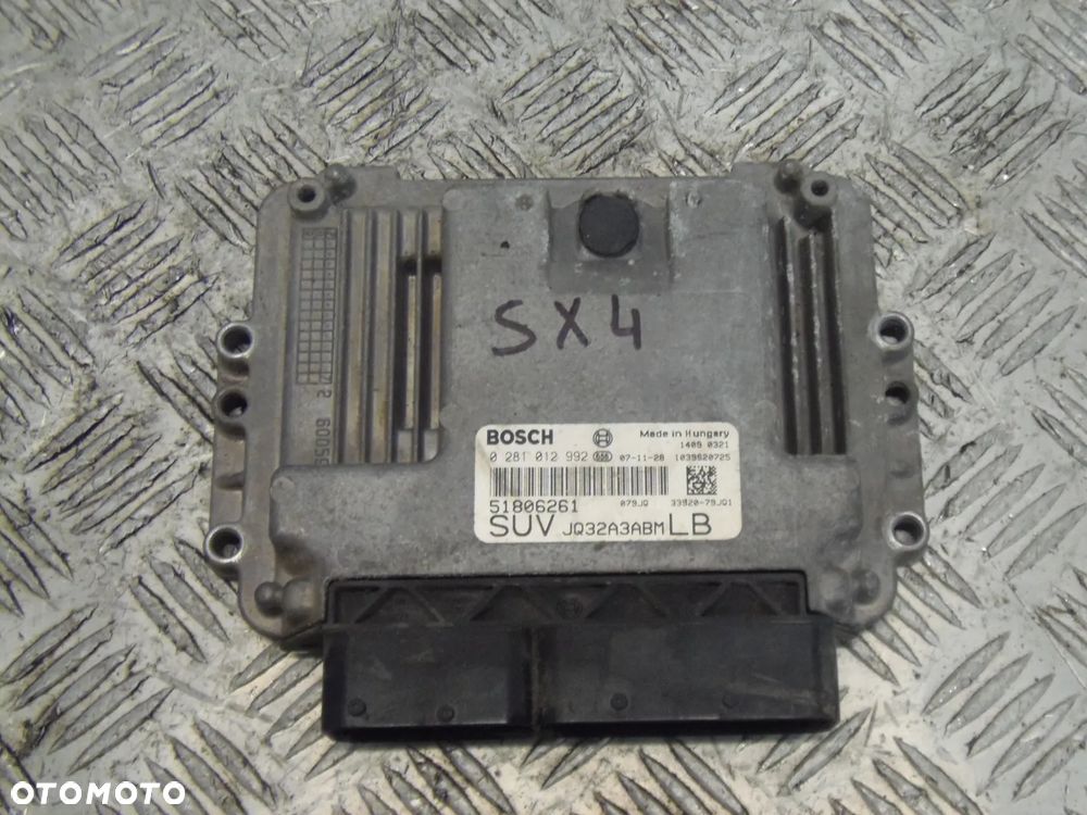 Sterownik komputer silnika Suzuki SX4 1,9 DDIS Fiat 0281012992 51806261 - 1