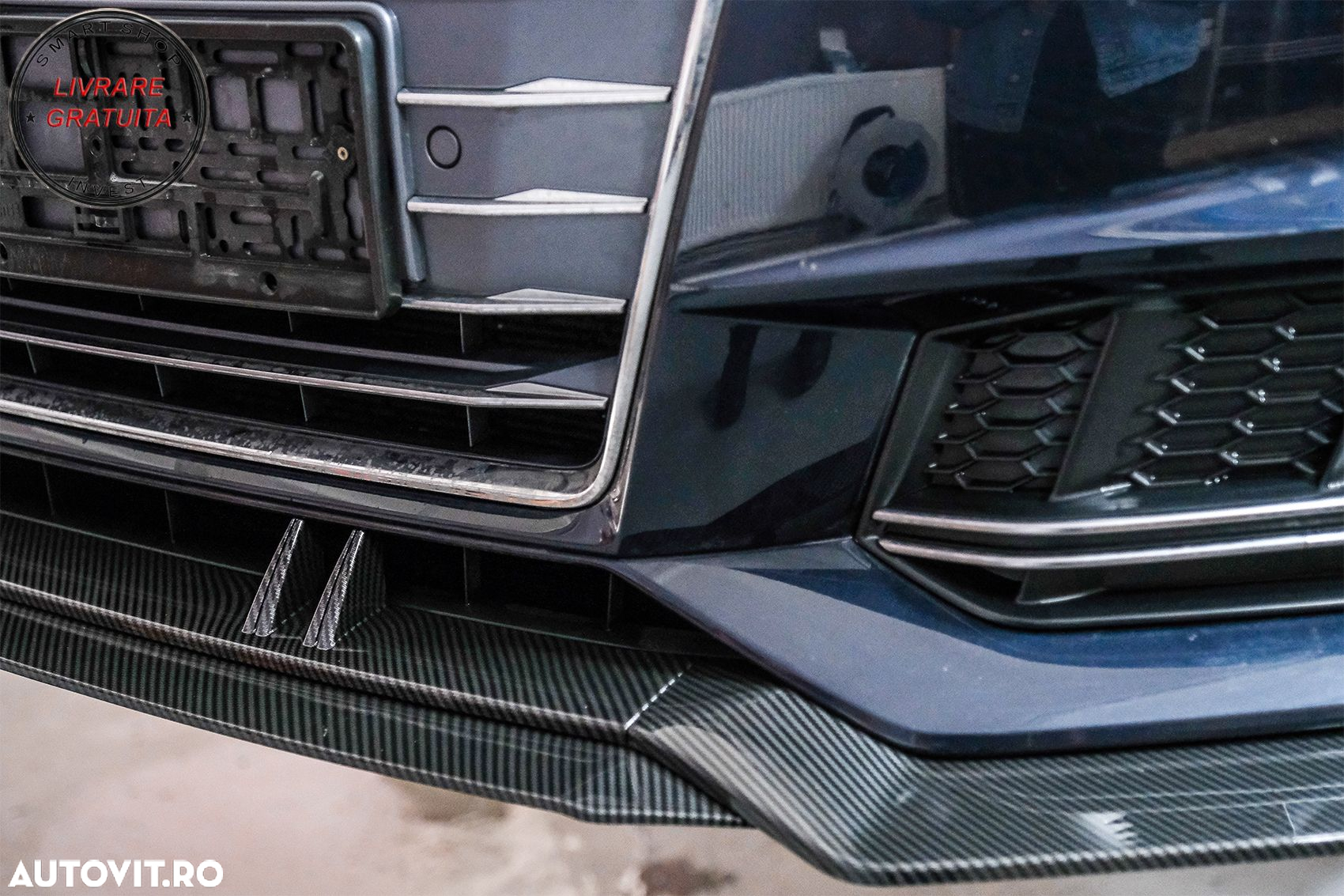 Prelungire Bara Fata Lip Audi A4 B9 8W S-Line (2016-2018) Carbon Look- livrare gratuita - 13