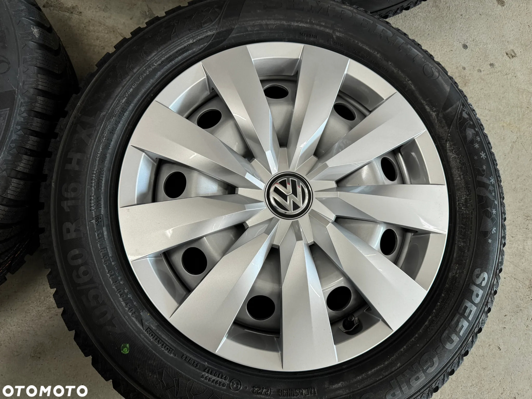 Koła Zimowe VW Touran 5TA 16 cali 5x112 4szt. Opony Zimowe Semperit 205/60/16 96H XL Nowe z kołpakami! - 5