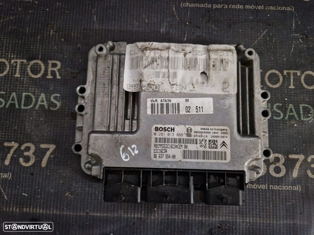 Centralina usada 0281013868 PEUGEOT 207 1.6 HDI EDC16C34