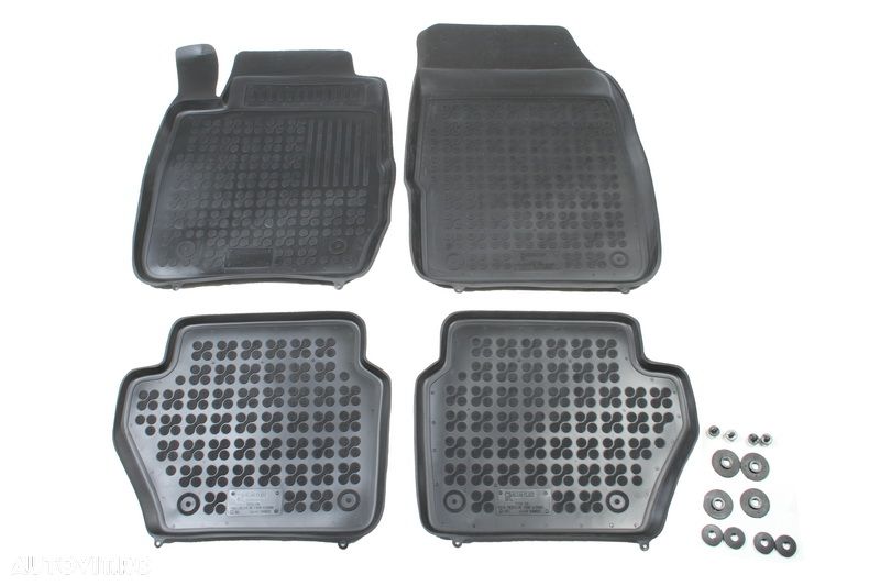 Set covorase auto din cauciuc Ford Fiesta VII (JA) 2008-2017, presuri tip tavita marca Rezaw Plast, (polietilena PE) - 1