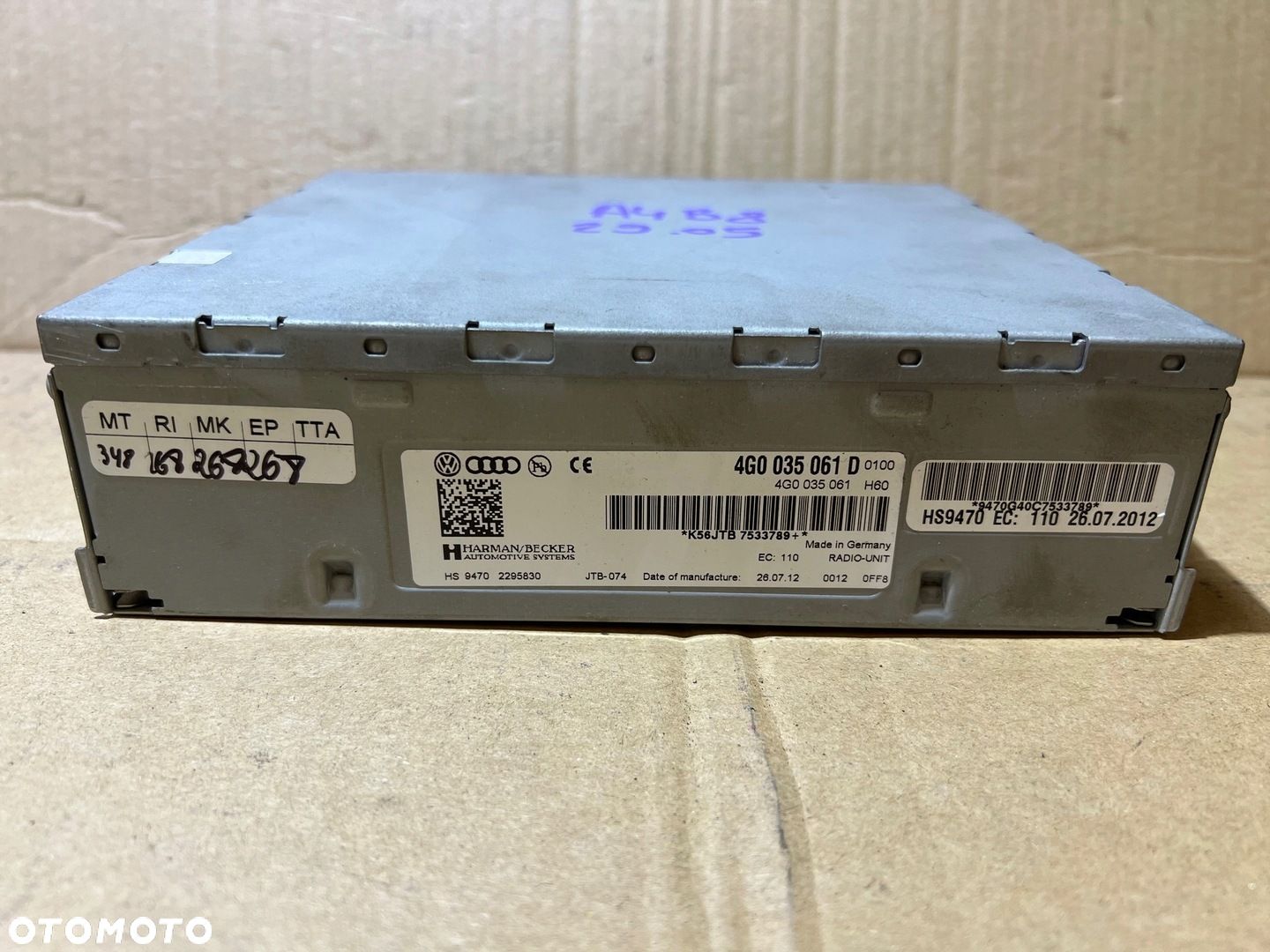 AUDI A6 C7 A7 A5 8T A4 B8 Q5 8R TUNER WZMACNIACZ RADIA NAWIGACJI 4G0035061D - 1
