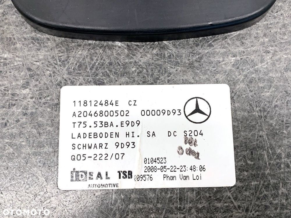 WYKŁADZINA BAGAŻNIKA  MERCEDES-BENZ KLASA C T-Model (S204) 2007 - 2014 C 220 CDI (204.208) 125 kW - 4
