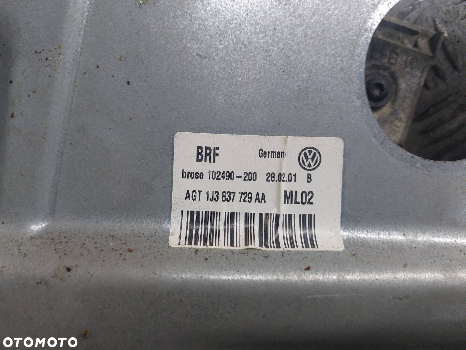 MECHANIZM PODNOŚNIK SZYBY LEWY PRZÓD GOLF IV 3D 1J3837729AA - 3