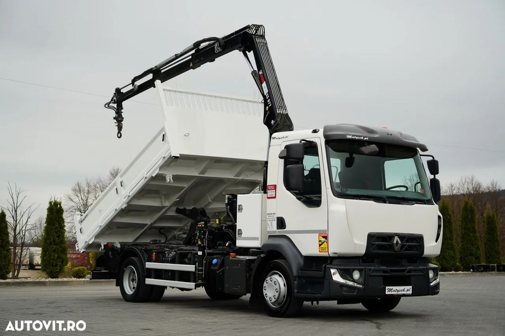 Renault D12 / BASCULATOR 3 LATE / HYDRODOLT LATERAL / HDS HIAB 077 BS2 / ROTATOR / PILOT / EURO 6 - 7