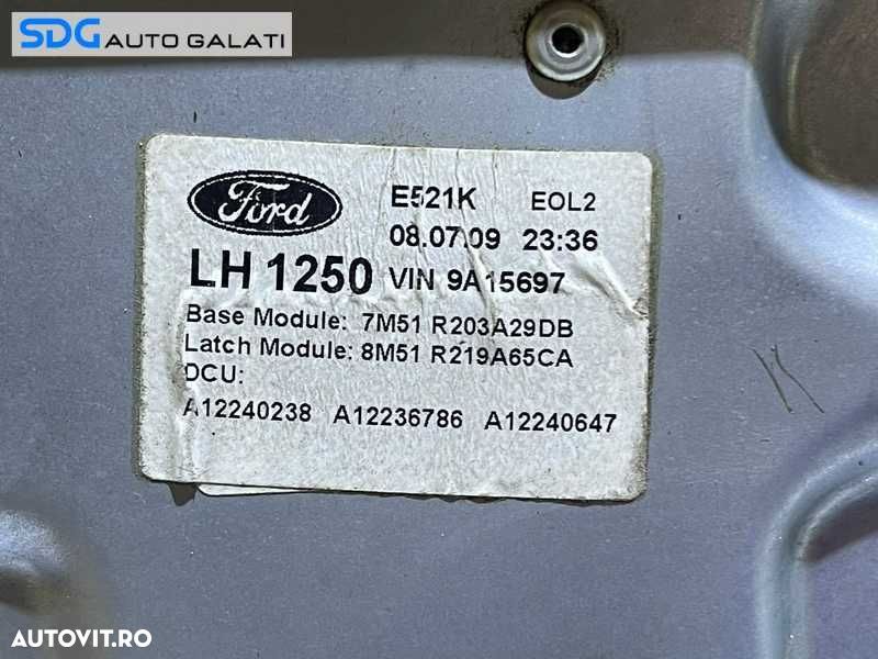 Macara Usa Portiera Stanga Fata Ford Kuga 2008 - 2012 Cod 7M51-R045H17-A 7M51-R203A29-DB 8M51-R219A65-CA - 7