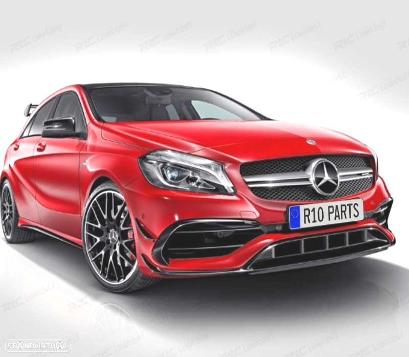 SPOILER LIP FRONTAL MERCEDES CLASE A W176 LOOK AMG A45 15-18 - 3
