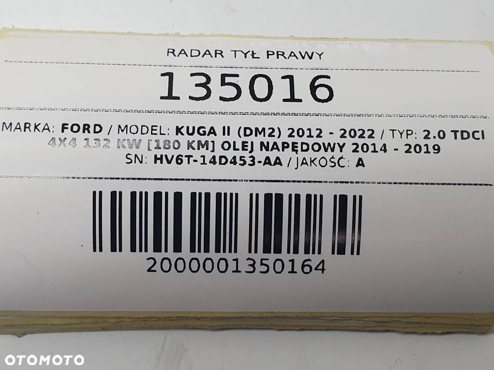 RADAR TYŁ PRAWY FORD KUGA II MK2 HV6T-14D453-AA ORYGINAŁ - 6