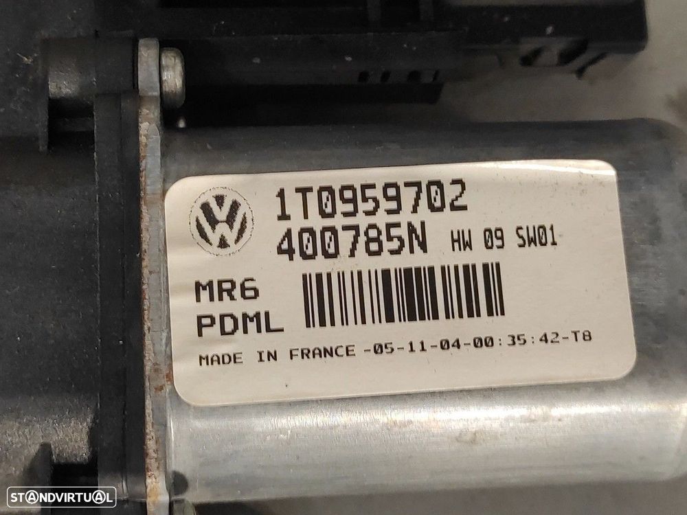 ELEVADOR DE VIDRO FRONTAL DIREITO VOLKSWAGEN TOURAN 2004 -1T1837730AE - 4