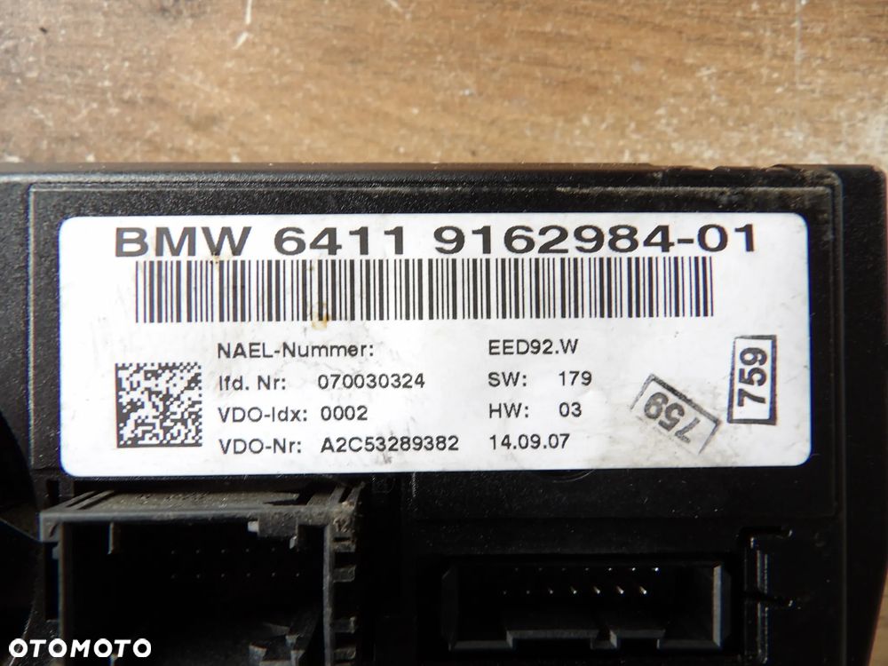BMW - E93 - PANEL NAWIEWU KLIMATYZACJI - 9162984 - 2