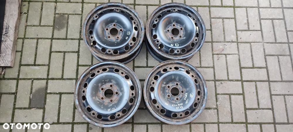 FELGI STALOWE 5X100 6Jx15 CALI ET43 VW POLO IBIZA 4 SZTUKI KOMPLET - 1