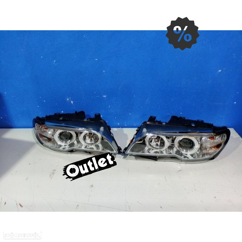 R008062C2 FARÓIS XENON BMW SÉRIE 3 E46 2 PORTAS 03-06 OLHOS DE ANJO CCFL FUNDO C - 4