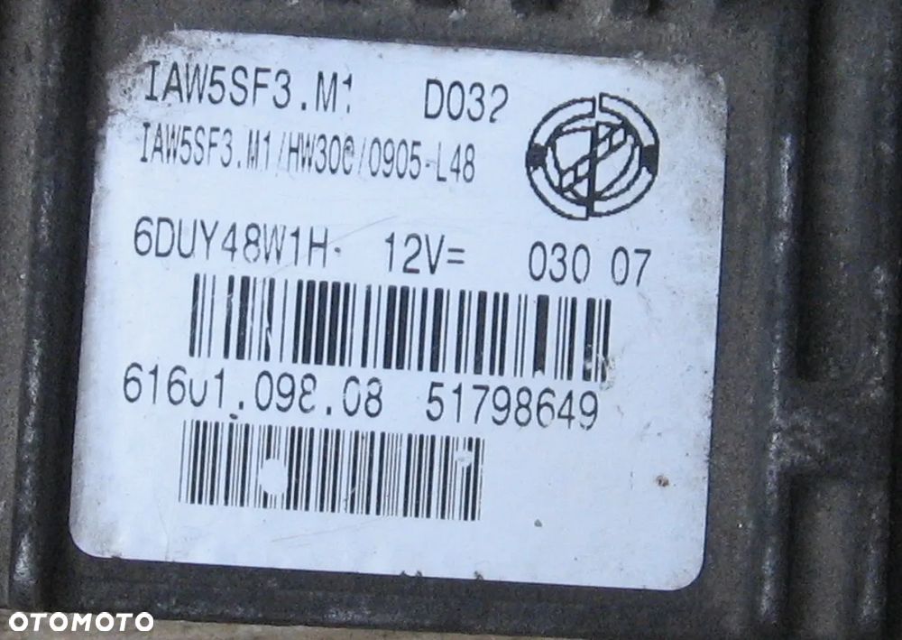 sterownik silnika FIAT GRANDE PUNTO II 1.2 8V IAW5SF3.M1 - 2