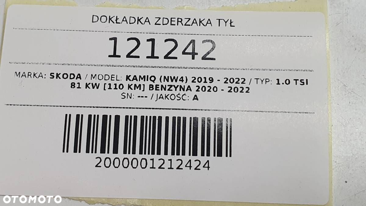 DOKŁADKA SPOILER DYFUZOR  ZDERZAKA TYŁ TYLNY SKODA KAMIQ 658807521B - 10