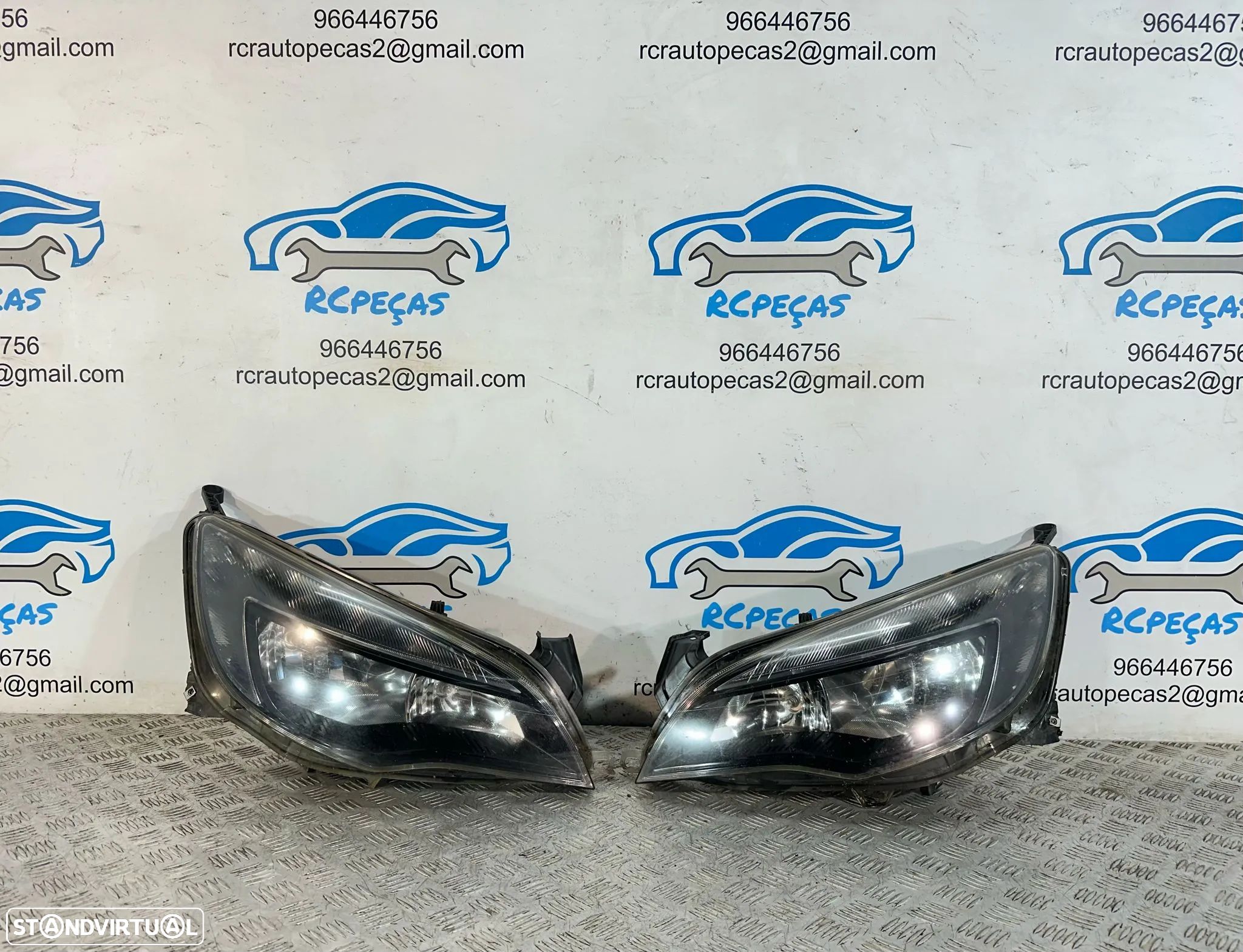 .Conjunto Oticas Farois Frontal Frente Esquerda Direita Halogenio Original GM Opel Astra J 1LG010011-17 1LG010011-18 - 1