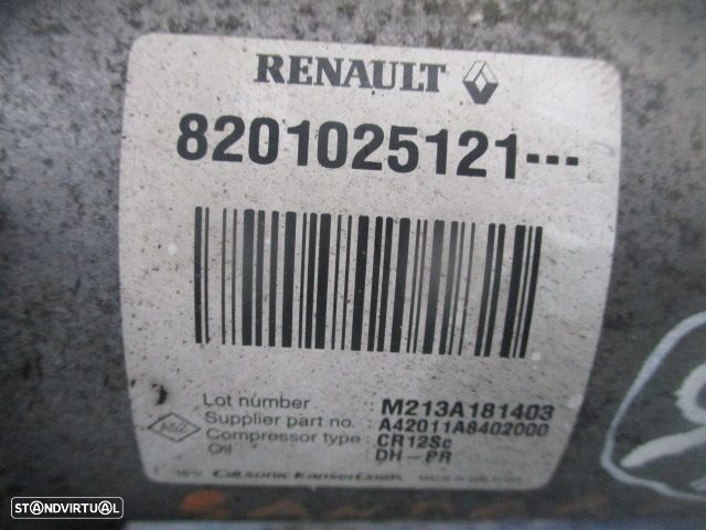 Compressor AC 8201025121 DACIA SANDERO II FASE 1 2013 1.5DCI 90CV 5P AZUL DIESEL CALSONIC KANSEI CORP - 3