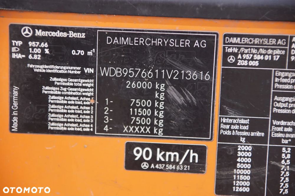 Auto na części - Mercedes Econic 225 tyś km OM926LA OM 926 LA 326 KM A9572704301 ALLISON TIDA 3200 2007R silnik skrzynia drzwi maska lampa rozrusznik most stacyjka licznik moduł sterownik komputer - 16