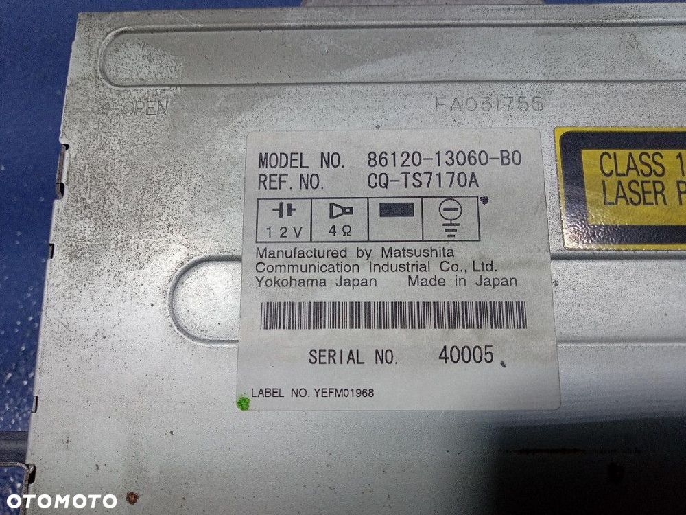 TOYOTA COROLLA VERSO I 01- RADIO CD FABRYCZNE 86120-13060-B0 - 7