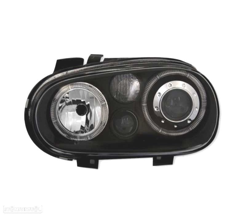 FARÓIS VOLKSWAGEN VW GOLF 4 ANGEL EYES LOOK R32 FUNDO NEGRO - 3