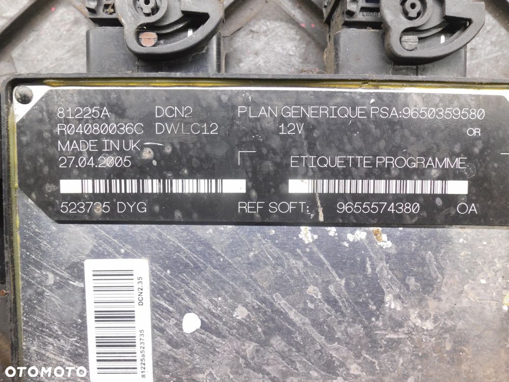KOMPUTER PEUGEOT PARTNER 9655574380 9650359580 1.9D CITROEN BERLINGO - 2