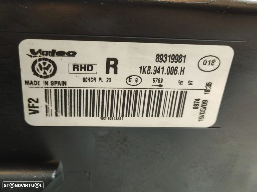 Óticas faróis Originais VW Volkswagen Scirocco Mk3 2008–2014 1K8941005 1K8941006 - 14