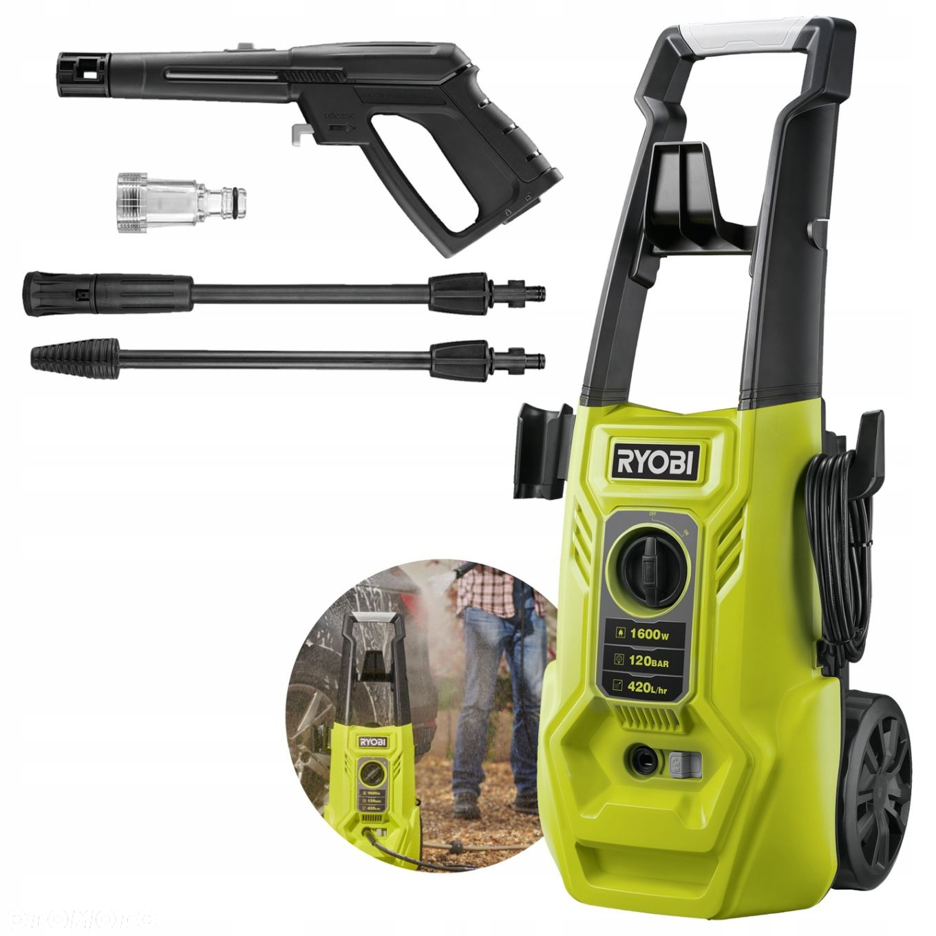 RYOBI ELEKTRYCZNA MYJKA CIŚNIENIOWA 1600W 120bar - 9