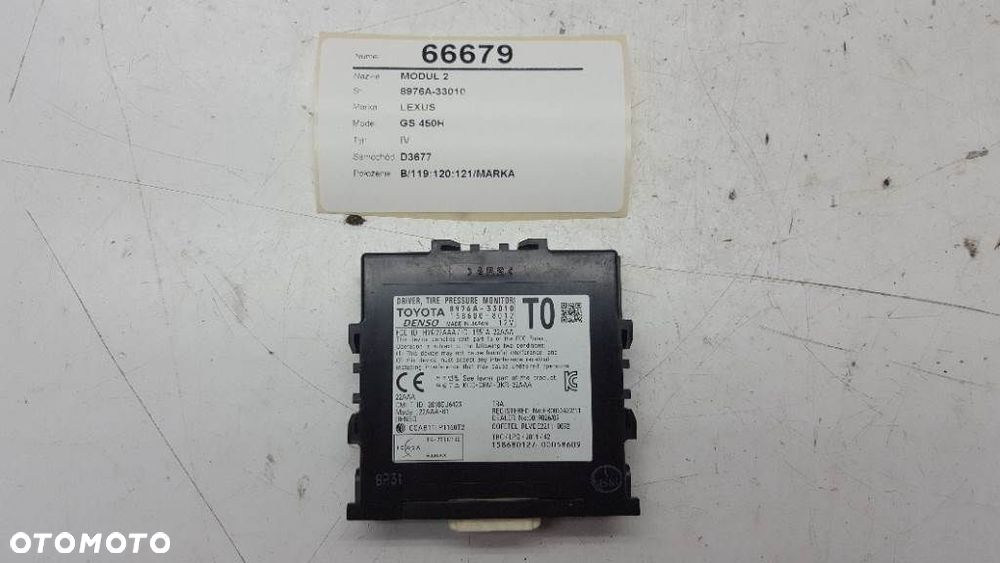 MODUŁ STEROWNIK LEXUS GS 450H IV 8976A-33010 - 3