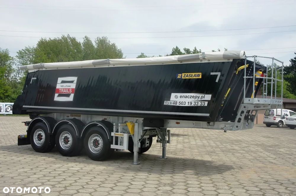 Zaslaw 28 m³ / 4.990 kg !! super lekka naczepa wywrotka z klapą ! - 2