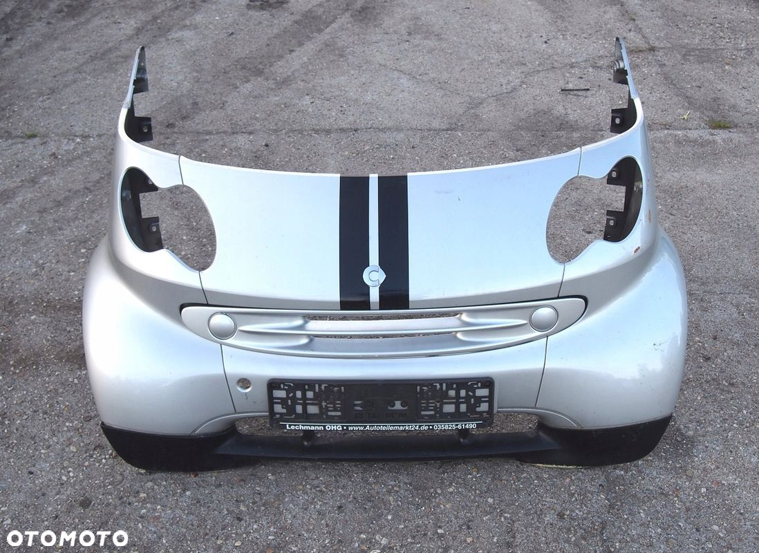 ZDERZAK MASKA BŁOTNIKI PRZÓD SREBRNY KOMPLETNY SMART FORTWO 450 1998-2007 - 2