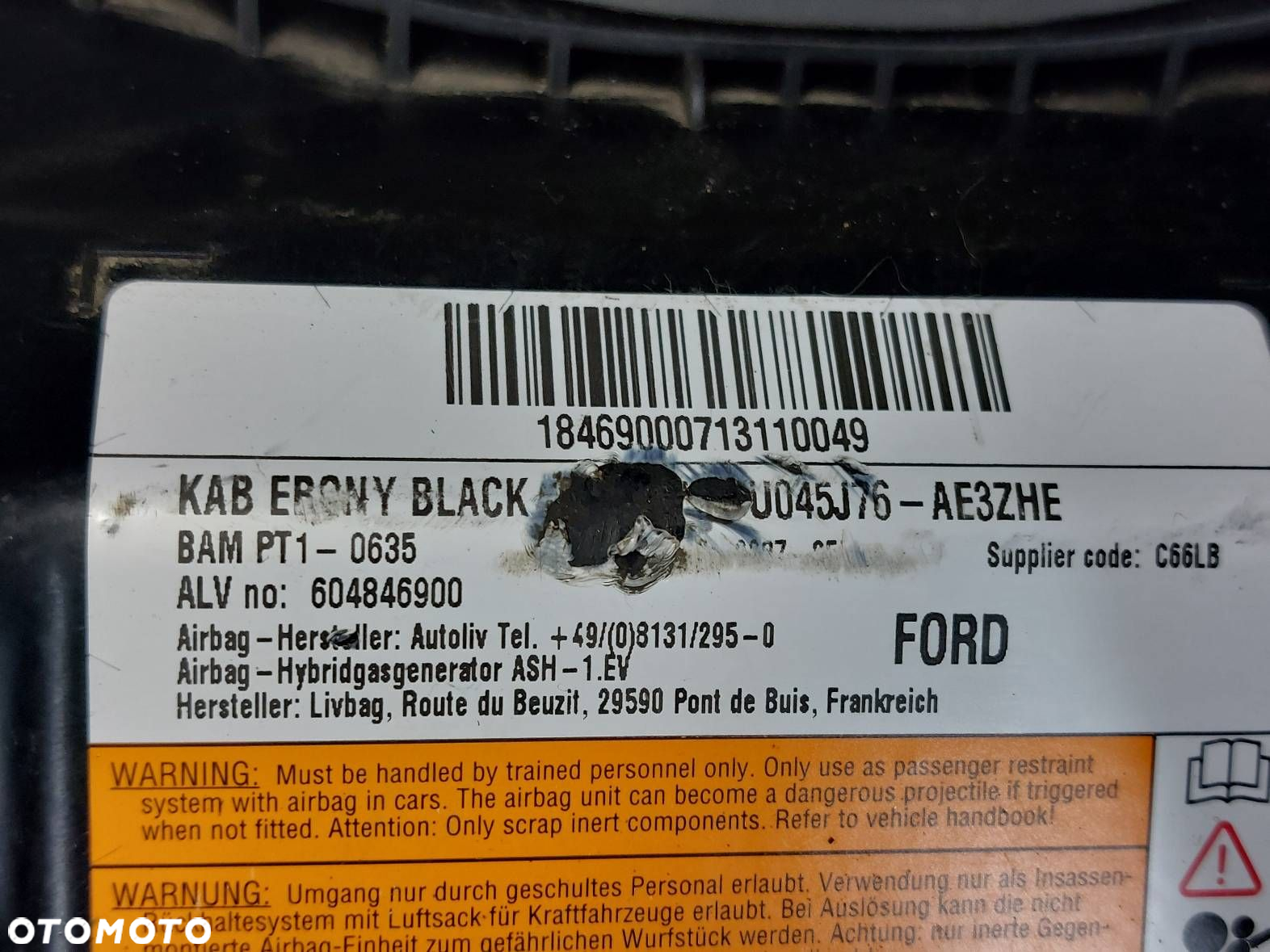 ZESTAW AIRBAG KOKPIT DESKA MODUŁ AIRBAG PASY MONDEO MK4 7S7T-14B056-AC - 8