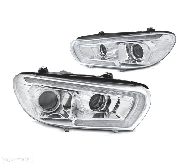 FARÓIS XENON PARA VOLKSWAGEN VW SCIROCCO 08-14 LED CROMADO - 1