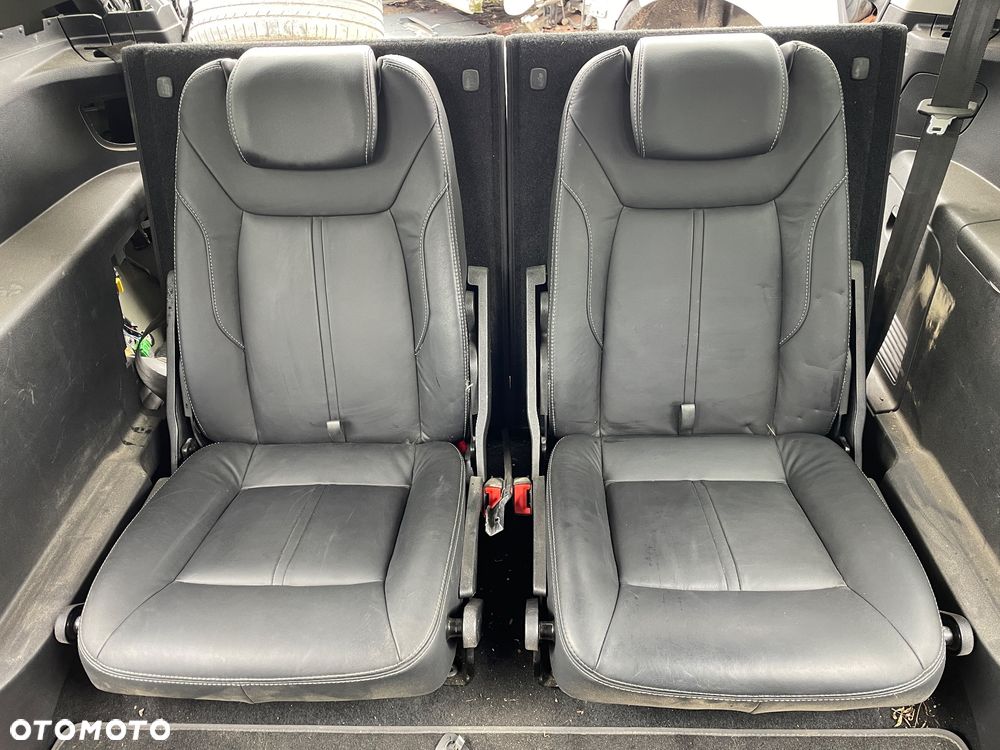 FOTELE 3 III RZĄD FORD S-MAX MK1 PEŁNA SKÓRA BIAŁA NITKA KOMPLET - 1