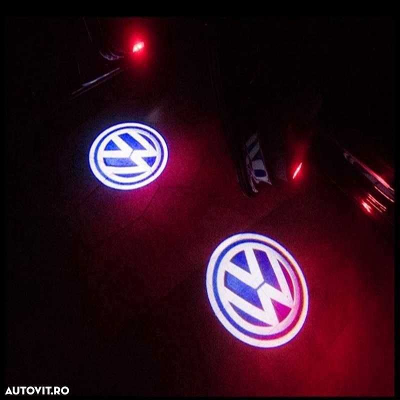 Set lampi dedicate logo Volkswagen pt portiere VW Passat B6, Golf 5,Golf 6, Eos, Scirocco, Passat B7 - 1