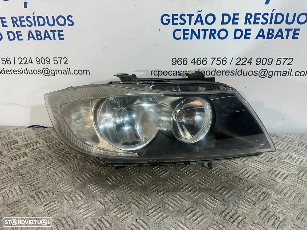 .Farol Otica Frente Frontal Direita Original Halogenio Valeo BMW Serie 3 E90 Carro Sedan E91 Touring Carrinha 6 942 722 2004 - 2008 - 1