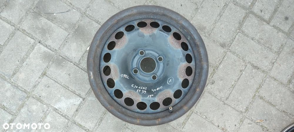 FELGI STALOWE 4x100 6Jx15 CALI ET39 OPEL CORSA D CORSA F ADAM GRANDE PUNTO KOMPLET 4 SZTUKI - 2