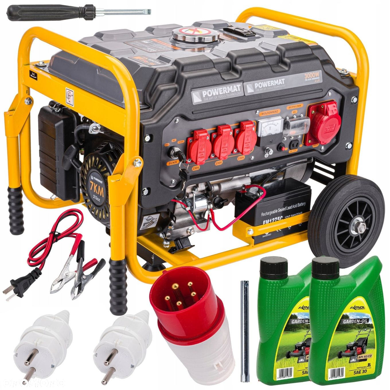 AGREGAT PRĄDOTWÓRCZY 7KM 230V/400V 3000W ELEKTRYCZNY ROZRUCH  2x OLEJ 0,6L - 13