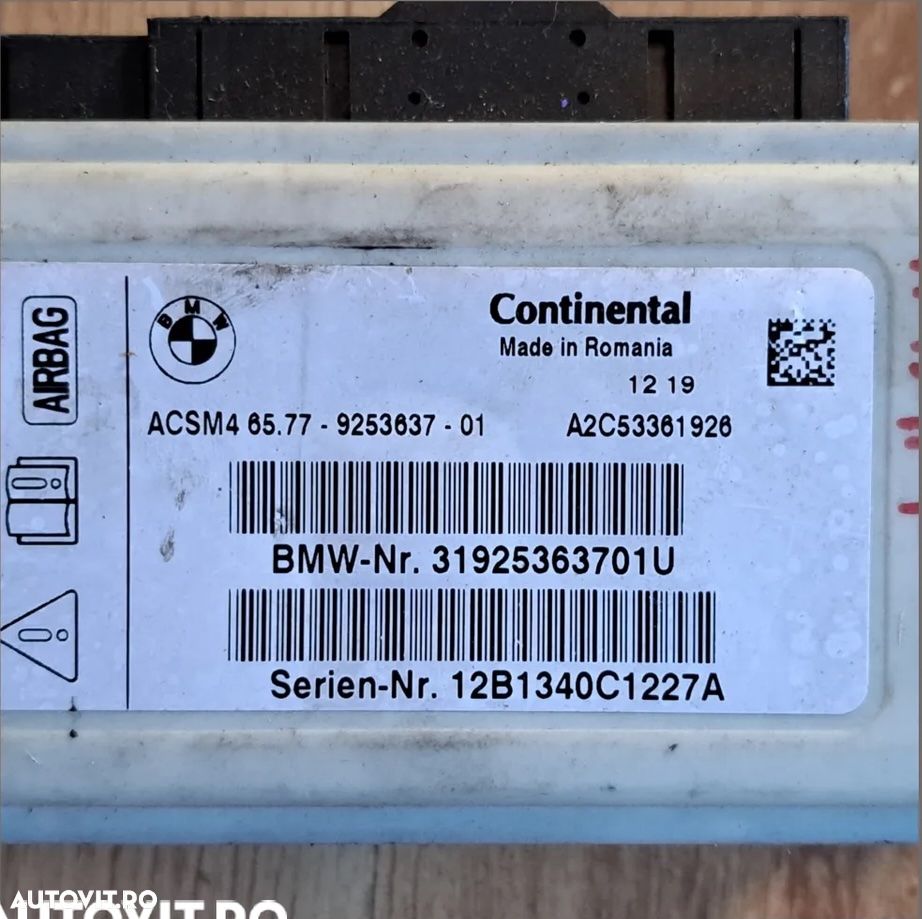Modul calculator airbag ECU Original BMW F30 F31 F34 F32 F07+LCI F10+LCI F11+LCI F06 F12 F13 F01 LCI F02 LCI F03 LCI F25 - 2