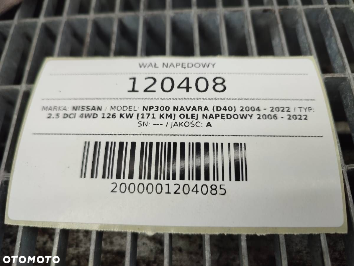 WAŁ NAPĘDOWY TYLNY NISSAN NAVARA III D40 2.5 DCI 5010770-1154M - 6